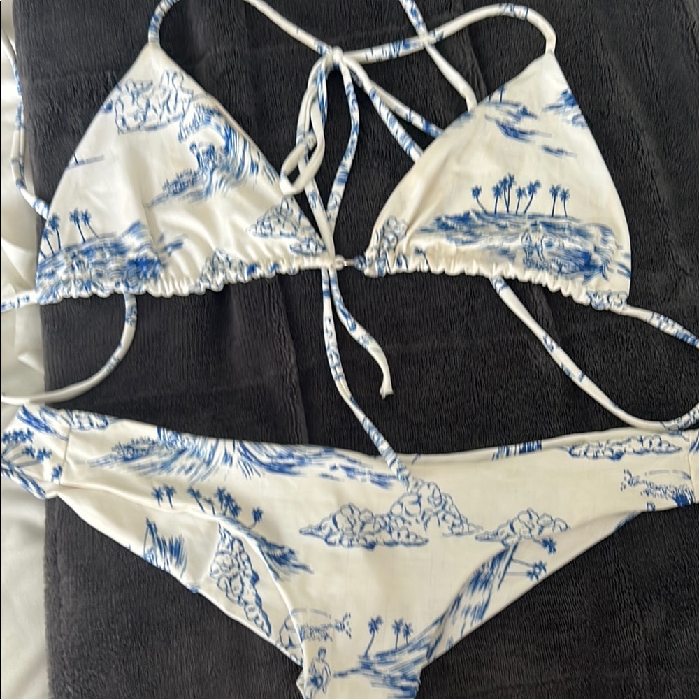 Frankie's Bikinis Blue and White Floral Bikini NO LONGER SOLD ON WEBSITE